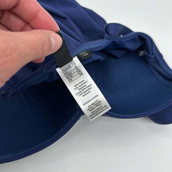 Niptuck Swim Swimsuit Womens 6 Multi Fit Cup One Piece Ruched Blue - Picture 11 of 12